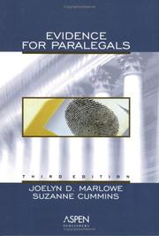 Front cover of Evidence for paralegals by Joelyn D. Marlowe