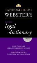 Front cover of Random House Webster's pocket legal dictionary by Random House
