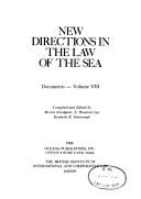 Front cover of New directions in the law of the sea by S. Houston Lay