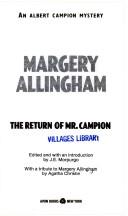 Front cover of The return of Mr. Campion by Margery Allingham