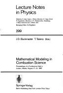 Cover of Mathematical modeling in combustion science by John David Buckmaster