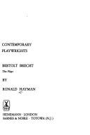 Cover of Bertolt Brecht by Ronald Hayman