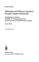 Cover of Differential and Difference Equations through Computer Experiments: With Diskettes Containing PHASER by Hüseyin Kocak