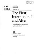 Front cover of The first international and after by Karl Marx