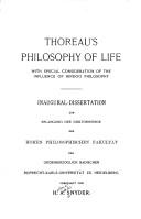 Front cover of Thoreau's philosophy of life, with special consideration of the influence of Hindoo philosophy by Helen A. Dickinson