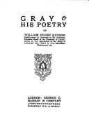 Front cover of Gray & his poetry by William Henry Hudson