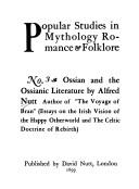 Front cover of Ossian and the Ossianic literature by Alfred Trübner Nutt