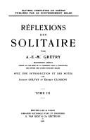 Cover of Réflexions d'un solitaire by André Ernest Modeste Grétry