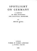 Front cover of Spotlight on Germany by Roll of Ipsden, Eric Roll Baron