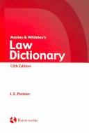 Cover of Mozley and Whiteley's Law Dictionary by J. E. Penner