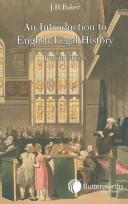 Front cover of An introduction to English legal history by John Hamilton Baker