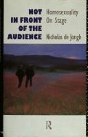 Cover of Not in Front of the Audience by Nicholas De Jongh