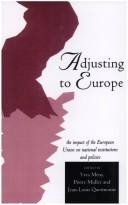 Front cover of Adjusting to Europe by Yves Meny