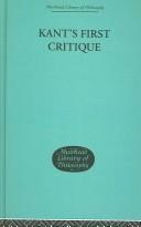 Front cover of Kant's first critique by H. W. Cassirer