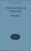 Front cover of The Nature of Thought (Muirhead Library of Philosophy) by Bran Blanshard