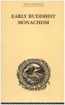 Front cover of Early Buddhist Monachism 600 B.C.-100 B.C by Sukumar Dutt