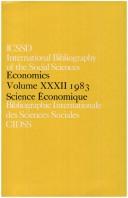Cover of International Bibliography of the Social Sciences: Economics 1983 (International Bibliography of Economics (Ibss: Economics)) by International C