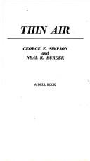 Cover of Thin Air by George E. Simpson