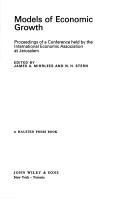 Front cover of Models of economic growth by IEA Conference on the Essence of a Growth Model Jerusalem 1970.