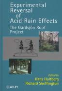 Front cover of Experimental Reversal of Acid Rain Effects by Unknown