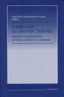 Front cover of Game and economic theory by Sergiu Hart