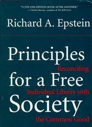 Cover of Principles for a free society by Richard Allen Epstein