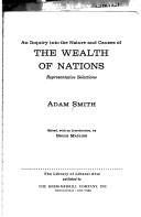 Front cover of The wealth of nations ... by Adam Smith