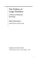 Front cover of The politics of large numbers by Alain Desrosières