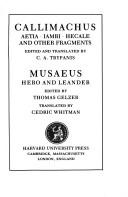 Front cover of Aetia, Iambi, lyric poems, Hecale, minor epic and elegiac poems, and other fragments by Callimachus.