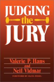Front cover of Judging the jury by Valerie P. Hans