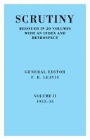 Cover of Scrutiny by F. R. Leavis