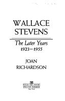 Cover of Wallace Stevens by Joan Richardson