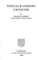 Front cover of Textual & literary criticism by Fredson Bowers