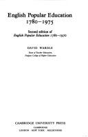 Front cover of English popular education, 1780-1975 by David Wardle