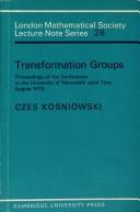Front cover of Transformation groups by Conference on Transformation Groups (1976 University of Newcastle upon Tyne)