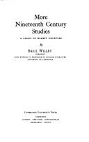 Cover of More nineteenth century studies by Willey, Basil