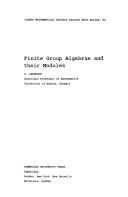 Front cover of Finite group algebras and their modules by P. Landrock