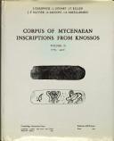 Front cover of Corpus of Mycenaean inscriptions from Knossos by John Chadwick