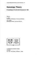 Cover of Homotopy theory by LMS Durham Symposium (1985)