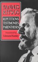 Cover of Yannis Ritsos by Giannēs Ritsos