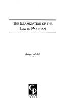 Front cover of The Islamization of the law in Pakistan by Rubya Mehdi