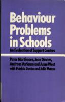 Cover of Behaviour problems in schools by Peter Mortimore