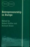 Front cover of Entrepreneurship in Europe by Robert Goffee