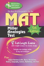 Front cover of The best test preparation for the MAT by Research and Education Association