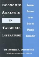 Front cover of Economic analysis in talmudic literature by Roman A. Ohrenstein