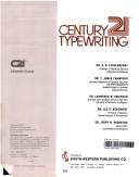 Front cover of Century 21 typewriting by D. D. Lessenberry