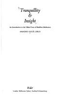 Front cover of Tranquillity & insight by Amadeo Solé-Leris