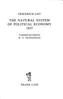 Front cover of The natural system of political economy, 1837 by List, Friedrich