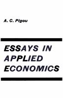 Front cover of Essays in Applied Economics by A. C. Pigou