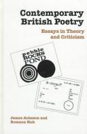 Front cover of Contemporary British poetry by James Acheson